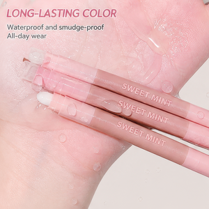 Crayon à lèvres mat double embout en bois, trois-en-un, longue tenue, pour le contour et le dessin des lèvres, idéal pour le maquillage de soirée - Product Image 2