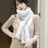 Echter Nerzpelz-Stricks chal für Frauen Winter Warme Pelz schals Bunter Schulter wärmer Langer gemischter handgemachter Hals Warmer Schal