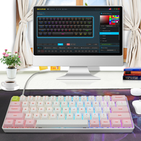 SK61 61Keys Mini Pink/white Grey/white Keyboard Mekanik Gaming Tahan Air