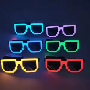 新款时尚供应商El音乐眼镜Led发光眼镜El面板眼镜派对节