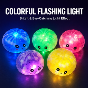 Colorful <b>Light</b> <b>up</b> Dumpling Squeeze <b>Toy</b> Cute Flashing <b>Sensory</b> Stress Relief Ball with Steamer Basket Packaging - Product Image 1