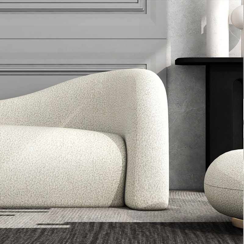 Modern luxury indoor furniture living room lamb wool curved sofa