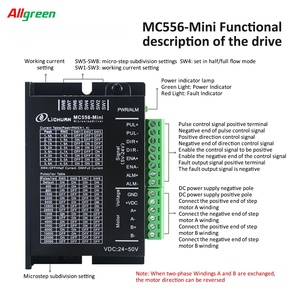 ไดรเวอร์สเต็ปเปอร์แบบวงเปิด Allgreen DC20V~50V 5.6A 200~25600ppr 2 เฟส Nema24 สำหรับมอเตอร์สเต็ปเปอร์แบบวงเปิด DC สำหรับพลังงานใหม่ - Product Image 6