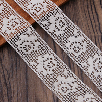 Nappe en dentelle douce en pur coton personnalisée, élégante décoration textile pour la maison, dentelle ajourée tissée pour vêtements, chaussures et sacs