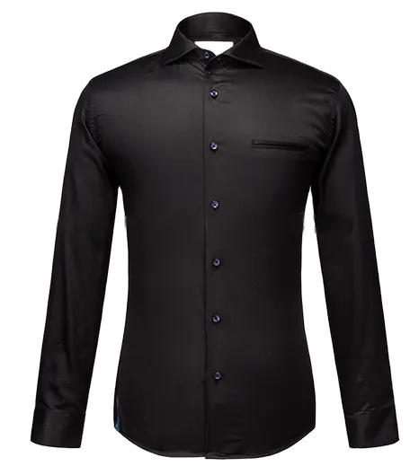 100% Cotton Shirt Men Spring Brand Clothing Long Sleeve Dress Shirts Casual Slim Fit Black Camisa shirt