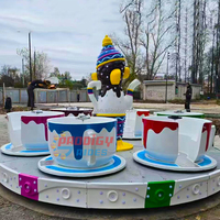 Manège Tasse à Café Rotative en Fibre de Verre et Acier pour Parc d'Attractions
