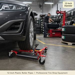 Chariot de déplacement de roues de <span class=keywords><strong>voiture</strong></span> robuste 1500 lb avec roulettes en plastique de 12 pouces et vérin hydraulique à pédale pour le déplacement des pneus de SUV et camions - Product Image 3