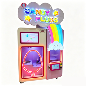 New Commercial Digital Automatic Cotton <b>Candy</b> Vending Machine <b>Rainbow</b> Design <b>Candy</b> Floss Maker with Touch Screen - Product Image 1