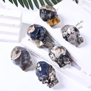 Adorno de Ágata Volcánica Natural en Forma de Corazón, Piedra Pulida, Artesanía de Piedras Preciosas Hecha a Mano para Decoración del Hogar u Oficina, Regalo, Colección, Recuerdo - Product Image 2