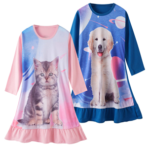 Camicia da notte per bambini all'ingrosso a buon mercato su misura abbigliamento per bambini autunno Casual ragazze abiti da notte simpatico cartone animato comoda camicia da notte - Product Image 3