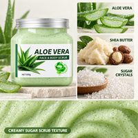Scrub Wajah dan Tubuh Vegan 500g, 15 Varian dengan Pepaya, Asam Kojic, Lidah Buaya, Kelapa untuk Kulit Bercahaya Label Pribadi