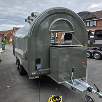 Remorque alimentaire mobile en fibre de verre courbée, directement d'usine, entièrement équipée pour la cuisson, résistante à la rouille, 4 roues, pour bonbons et chips