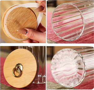 Recipientes <span class=keywords><strong>de</strong></span> Almacenamiento para Refrigerador, Frascos <span class=keywords><strong>de</strong></span> Vidrio para <span class=keywords><strong>Cocina</strong></span> con Tapa <span class=keywords><strong>de</strong></span> Bambú, Gran Venta - Product Image 5