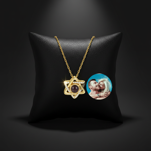 Collana con Proiezione a Stella Esagonale Placcata in Oro Rosa con Zirconi, <span class=keywords><strong>Ciondolo</strong></span> a Cuore Personalizzato con Foto, Regalo Romantico - Product Image 3