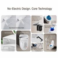 WC intelligent sans électricité, toilette moderne monobloc avec bidet intégré, WC mural sans alimentation