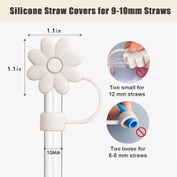 1 pièce en promotion : Embouts de paille en forme de marguerite de 10 mm, mignons et anti-poussière, pour gobelets