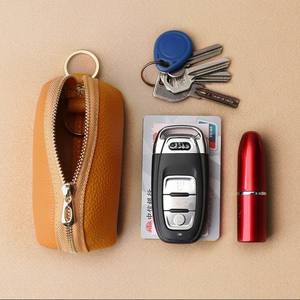 Étuis à clés de voiture <span class=keywords><strong>en</strong></span> cuir PU de haute qualité, motif litchi, portables, durables, grande capacité, fermeture éclair, pochette de rangement quotidienne - Product Image 6