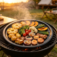 Panier de barbecue perforé antiadhésif robuste et antirouille avec poignées solides
