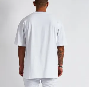 Yali Custom Logo Streetwear Heavy Weight T-shirt Printing Black Cotton Heavyweight Drop Shoulder Thick Blank Tshirt