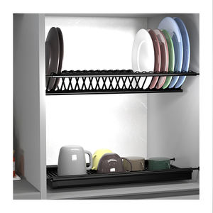 עיצוב מודרני ייבוש צלחת ייבוש קל התקנה בארונות צלחת פלדה צלחת ניקוז מתלה מטבח מארגן צלחת מנקז - Product Image 1