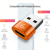 Adaptateur USB 3.0 Type-C mâle/femelle 6A en alliage d'aluminium pour ordinateur portable et appareil photo, convertisseur de charge rapide