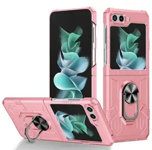 Auto Mount Magnetische Telefoon Case Voor Samsung Galaxy Z Flip 5 Flip 4 5G 3 2 1 Voor Huawei Pocket 50 Ring Beschermhoes