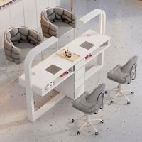 Table de manucure professionnelle avec chaise et aspirateur intégré pour salon de manucure - Offre spéciale
