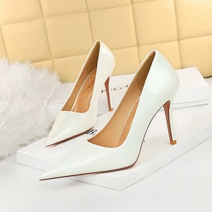 Nude Glossy Elegant Pointed Toe Fashion Sexy Ladies Shoes Stiletto High Heels with Big Size 43 - Product Image 3