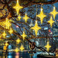 Lumière décorative LED en acrylique jaune en forme de cœur, IP65, étanche à la pluie, style influenceur, croissant, croix, étoile à cinq branches pour extérieur