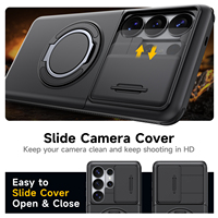Verborgen kaartsleuf magnetische telefoonhoesjes voor Samsung S26 Ultra S25 Plus S24 FE S23 A07 A15 A16 A17 A26 A27 A57 schuifcamera hoesje