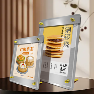 Soporte de exhibición de acero inoxidable de escritorio personalizado Tablero de publicidad de metal Tablero de carteles de exhibición de menú - Product Image 6