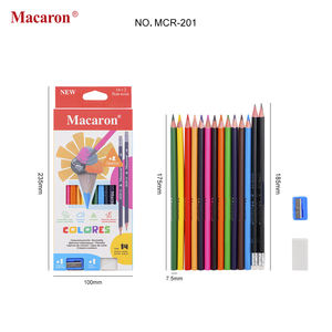 Macaron 12 <span class=keywords><strong>matite</strong></span> <span class=keywords><strong>colorate</strong></span> + 2 <span class=keywords><strong>matite</strong></span> al carbone triangolari in legno colorato set di <span class=keywords><strong>matite</strong></span> con Logo personalizzato per la pittura - Product Image 3