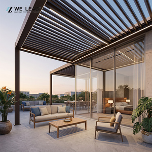 Sombrilla de Aluminio Moderna con Recubrimiento en Polvo Negro, Estructura Rectangular para Jardín y Exteriores - Product Image 2