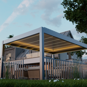 Pérgola Bioclimática con Rejillas de Aluminio, Modelo 175, 6x4, con Luces LED, para Jardín, Gazebo, Montada - Product Image 3