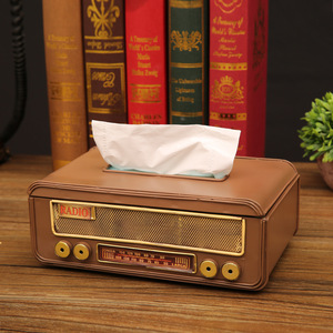 Boîte à mouchoirs Mystic Arts Retro Radio 4405G marron pour la maison, la voiture, le salon - Product Image 3