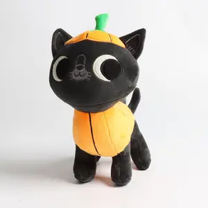 Halloween kucing labu lucu anak-anak hadiah liburan Halloween mainan mewah dekoratif