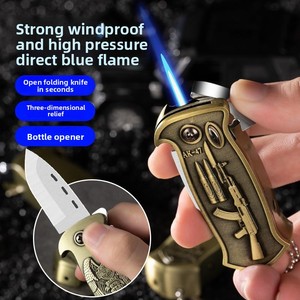 Encendedor a Prueba de Viento Creativo con Abrebotellas y Navaja Plegable Multifuncional para Acampar al Aire Libre - Product Image 2