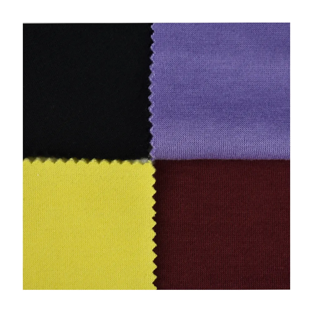 NO MOQ ready goods single side 65 polyester 35 cotton brushed TC fleece knit fabric for hoodie