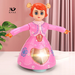 Muñeca Eléctrica Longxi para Niñas, Muñeca Rosa <span class=keywords><strong>de</strong></span> Dibujos Animados, Juguetes con Luces, Juguete Educativo, Marioneta <span class=keywords><strong>Musical</strong></span>, Robot para Niños - Product Image 4