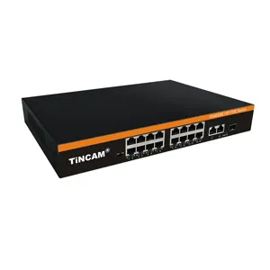 TINCAM Smart Gigabit Network Switches PoE Switch Network 16 Port Core Switch para cámara IP CCTV Sistema de cámara de seguridad NVR