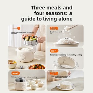 <span class=keywords><strong>Mado</strong></span> Nouvelle Mini Cuiseuse à Riz Intelligente Portable pour la Maison et le Dortoir, Petite Marmite Électrique à Mijoter et à Cuire à la Vapeur avec Céramique et Acier Inoxydable 304, 500W - Product Image 4