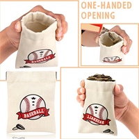 Tas Kanvas Mewah untuk Bola Bisbol, Tas Hadiah, Dompet Koin, untuk Pemain Tim Bisbol, Souvenir Pesta, Dompet Tekan, dan Tas Dompet
