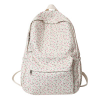 Sac à dos artistique floral estival pour femme 2025 – Nouvelle collection grande capacité, sac d'école étudiant, mode décontractée, simple, en polyester