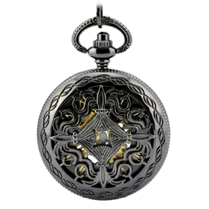Đồng thau cổ rỗng sáu lá nửa Thợ Săn cơ khí bỏ túi xem với xương hiển thị chữ số La Mã quay số - Product Image 2