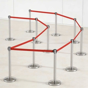 Barrière de file d'attente en acier inoxydable avec système de courroies entrelacées pour les grandes expositions de centres de conférence - Product Image 2