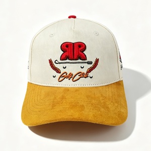 Cappellino da Baseball Bicolore in Camoscio con Ricamo Personalizzato <span class=keywords><strong>RR</strong></span>, Motivo Golf Cart, Cappello Casual per Sport all'Aperto - Product Image 2