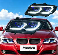 Pour BMW Série 3 E90 : Kit de modification de phares bicolores 12V, nouveau projecteur LED 6000K avec DRL à défilement pour modèles 05-12