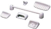 Ensemble Sanitaire Écologique en Céramique : WC Siphonique Deux Pièces et Lavabo sur Pied – Suite d'Accessoires de Salle de Bain en Céramique