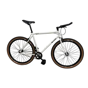 Sepeda gigi tetap bingkai Aero aluminium 700C, sepeda jalan gigi tetap perak Fixie/700C