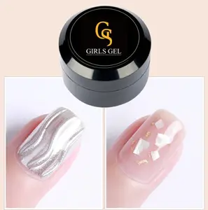 GS Girlssgel - جل الأظافر الجديد القوي للغاية, غراء الأظافر من حجر الراين لتزيين الأظافر، بتصميم فني سميك شفاف بالأشعة فوق البنفسجية